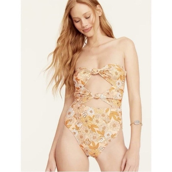 NWT J. Crew Knot Front One Piece Swimsuit - Picture 1 of 7